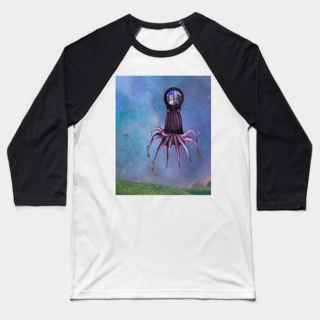 Tentacle Journey Baseball T-Shirt by Loveday101